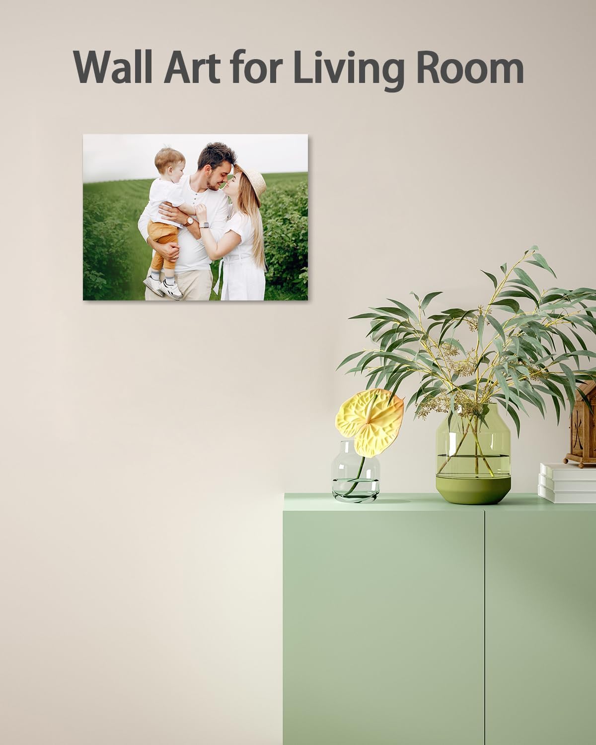 Personalized Custom Canvas Wall Art, Custom Canvas Prints with Your Photos for Living Room, Bedroom, Wedding Pet Baby Family Photo Framed Wall Art, Customized Photo Gift for Family๏ผFriend๏ผLover๏ผPet