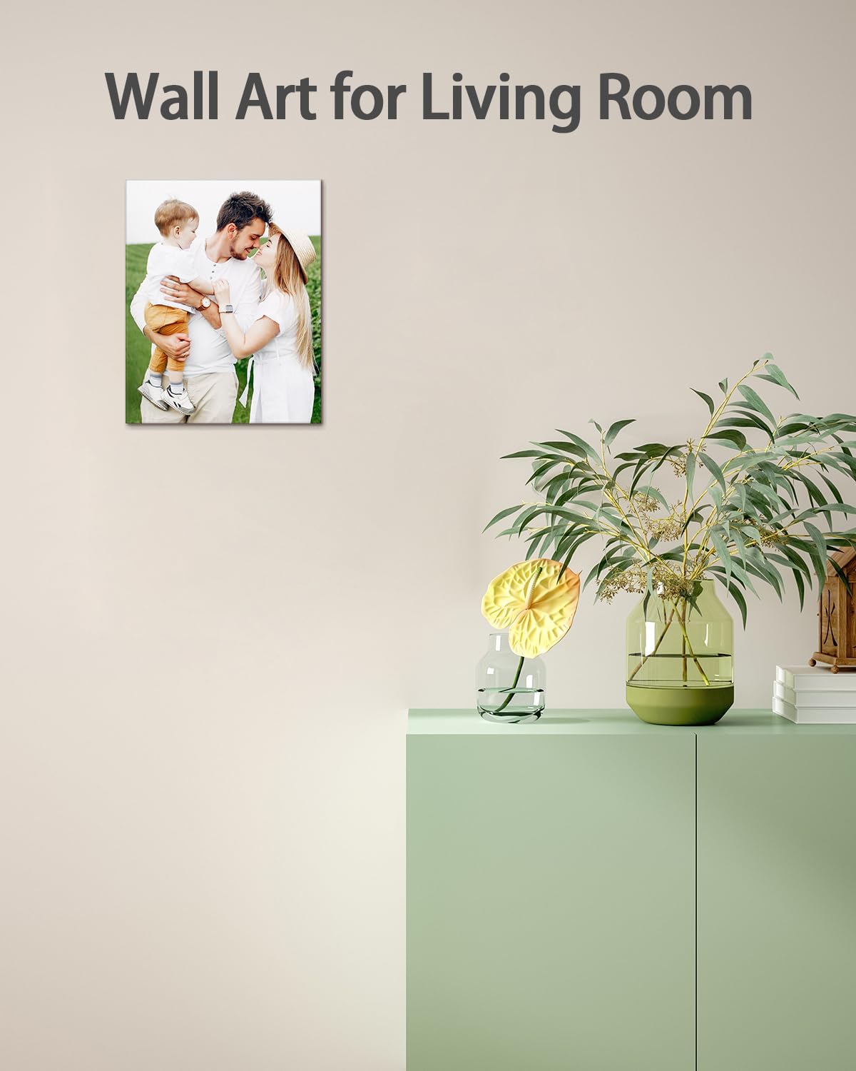 Personalized Custom Canvas Wall Art, Custom Canvas Prints with Your Photos for Living Room, Bedroom, Wedding Pet Baby Family Photo Framed Wall Art, Customized Photo Gift for Family๏ผFriend๏ผLover๏ผPet