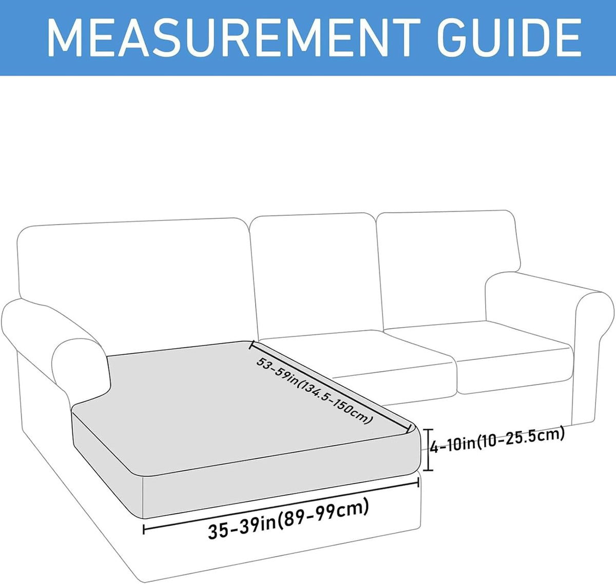 hyha Waterproof Couch Cushion Covers, Sectional Sofa Slipcovers Washable, L Shape Chaise Dog Couch Covers for Sectional Sofa, Universal Furniture Protector (1 Piece for Chaise, Chocolate)