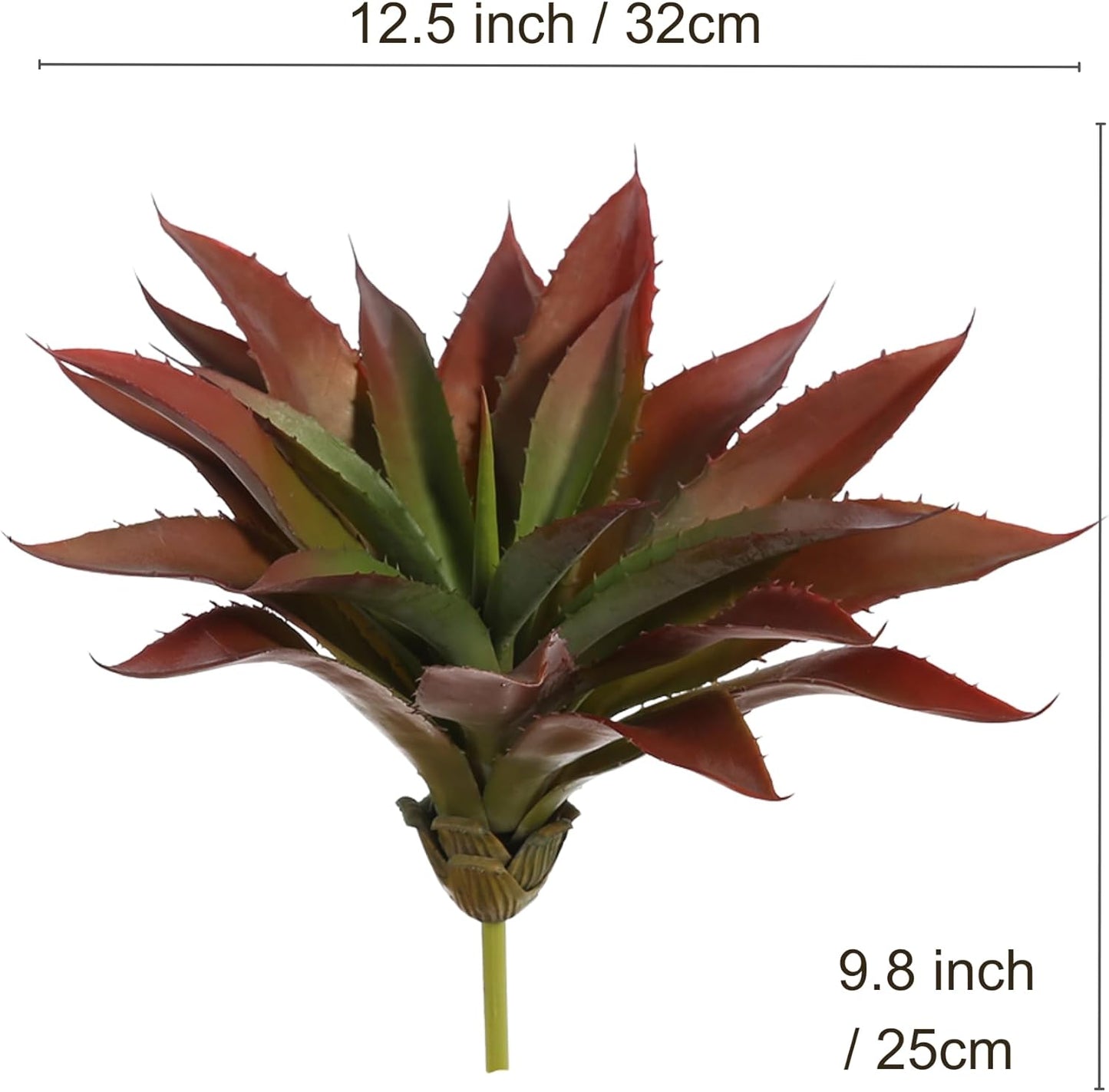 JUSTOYOU Large Artificial Succulents Aloe Plants Real Touch Fake Flowers Unpotted for Home Wedding Festival Arrangement (1, Green-Red)