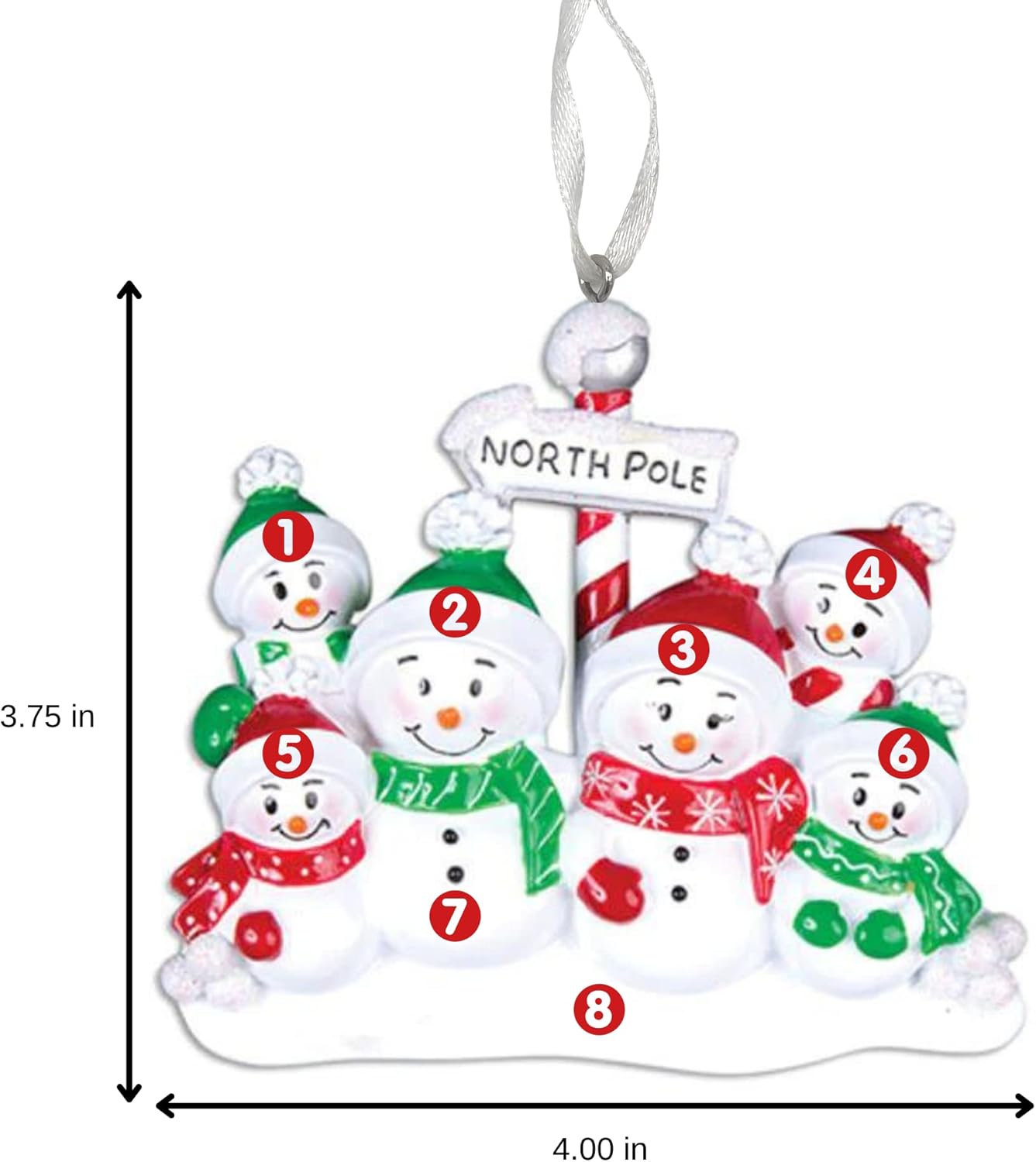2025 Family Christmas Ornament โ Personalized Ornament for Families โ Custom Snowman Family Ornament โ Holiday Tree Decoration Keepsake Gift (Snowman Family of 6)