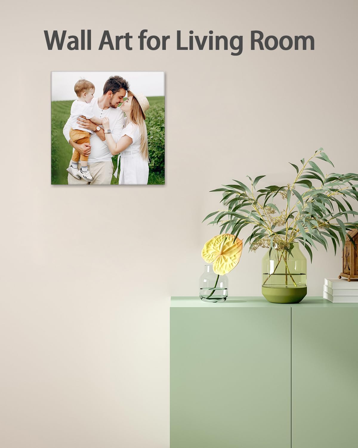 Personalized Custom Canvas Wall Art, Custom Canvas Prints with Your Photos for Living Room, Bedroom, Wedding Pet Baby Family Photo Framed Wall Art, Customized Photo Gift for Family๏ผFriend๏ผLover๏ผPet