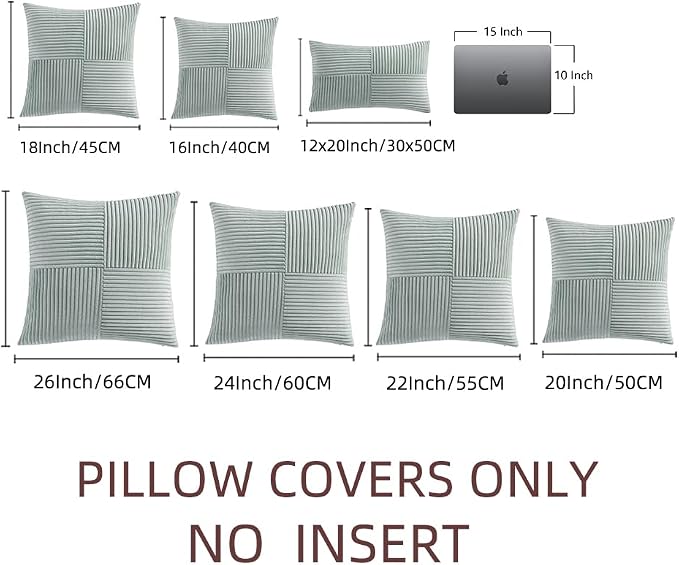 Fancy Homi 2 Packs Grey Blue Lumbar Decorative Throw Pillow Covers 12x20 Inch - Image 6