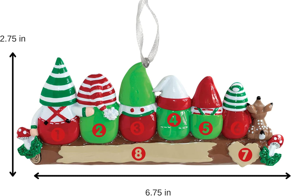 2025 Family Christmas Ornament โ Personalized Ornament for Families โ Custom Gnome Family Ornament โ Holiday Tree Decoration Keepsake Gift (Family 6)