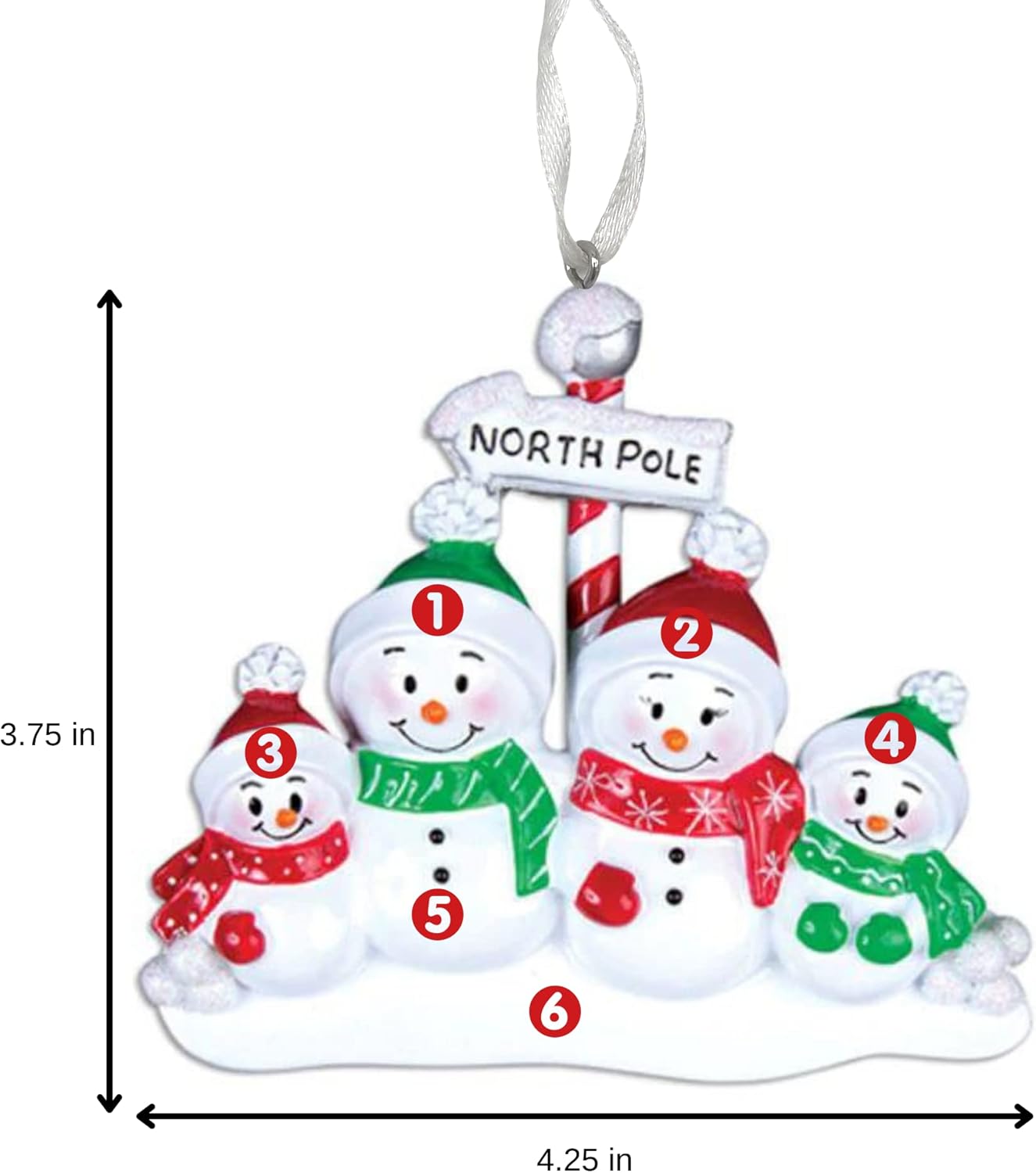 2025 Family Christmas Ornament โ Personalized Ornament for Families โ Custom Snowman Family Ornament โ Holiday Tree Decoration Keepsake Gift (Snowman Family of 4)
