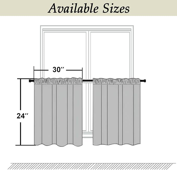 Simplebrand Ava Sage Green Short 24 Inches Blackout Curtain 2 Panels Set - Image 9