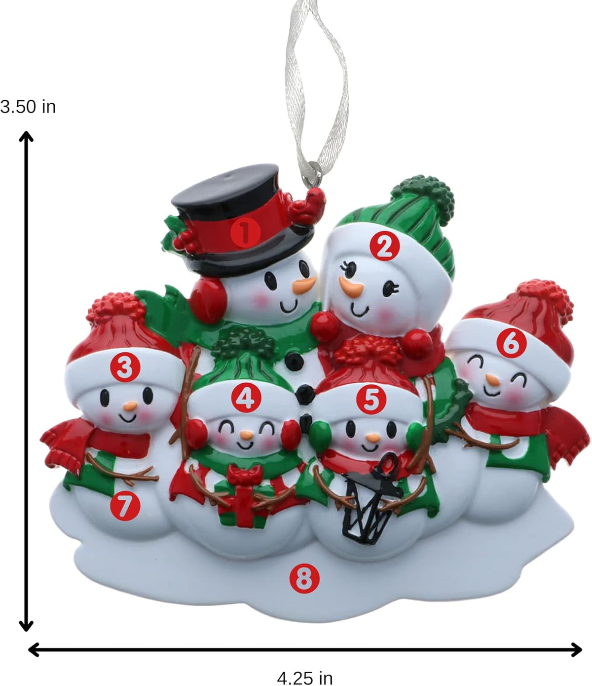 2025 Family Christmas Ornament โ Personalized Ornament for Families โ Custom Snowman Family Ornament โ Holiday Tree Decoration Keepsake Gift (Family of 6)