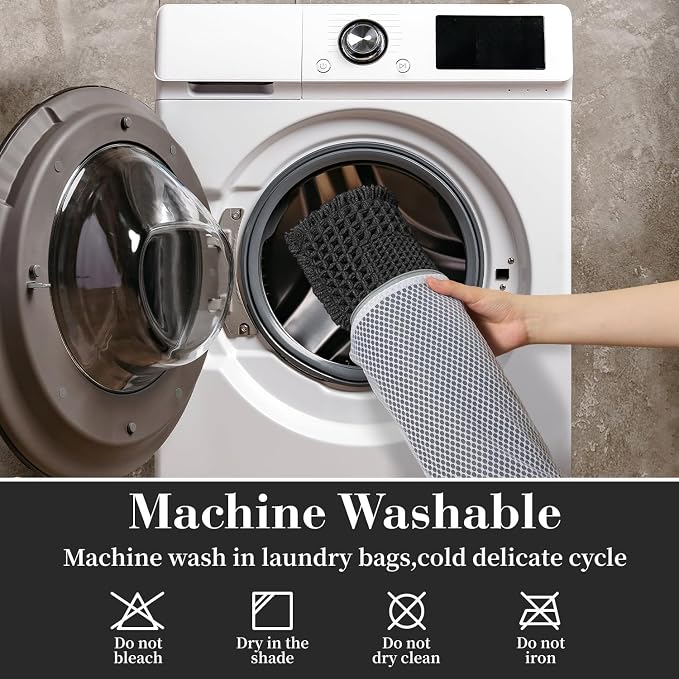 RESARE Waffle Bath Mat for Bathroom, Non Slip Bathroom Rugs 24"x36" Black | - Image 6