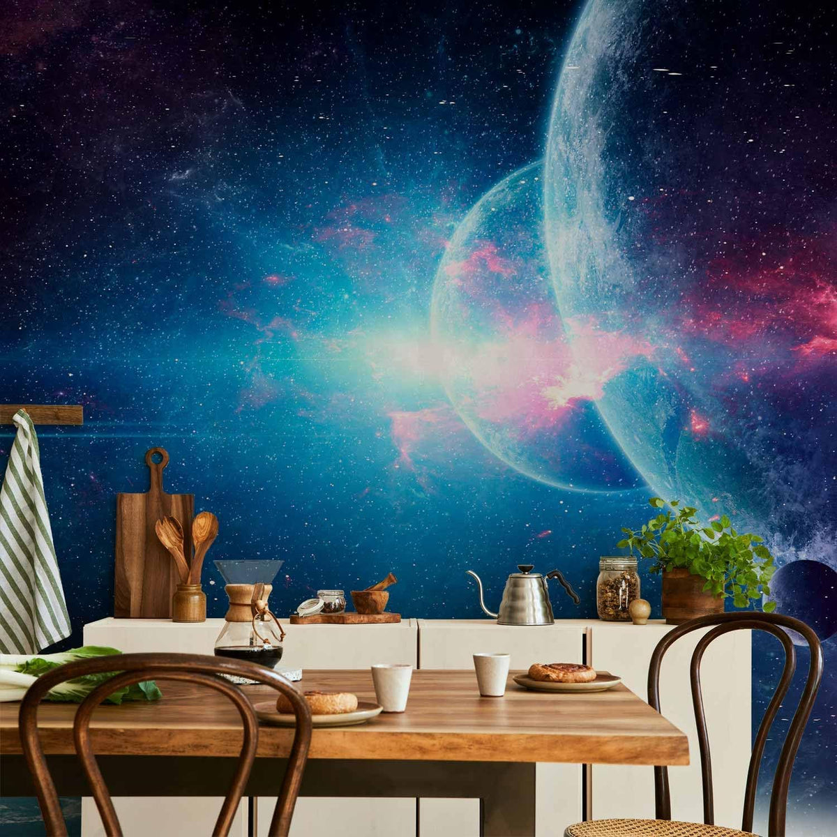 artgeist Premium Wall Mural Cosmos Galaxy 177x124 in - XXL Non-Woven Wallpaper Fleece Wall Decor Photo Print Picture Image Design Stars Solar System Universe Space b-C-10047-a-a