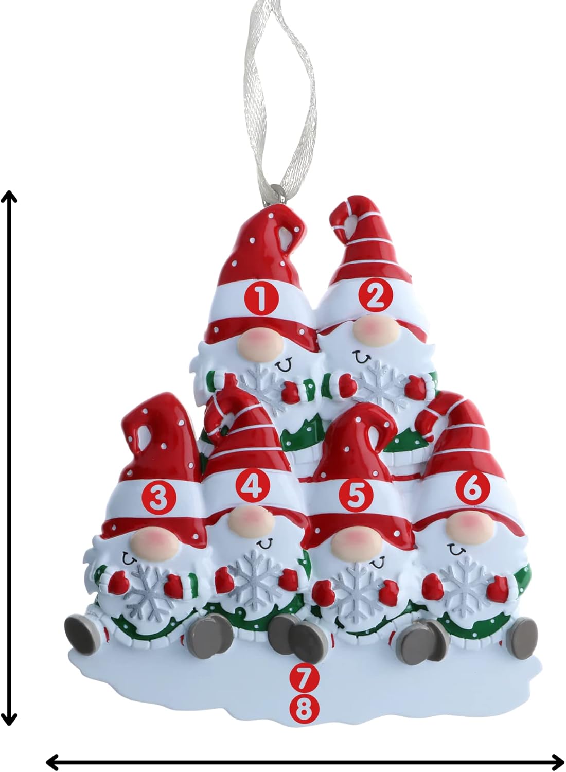 2025 Family Christmas Ornament โ Personalized Ornament for Families โ Custom Gnome Family Ornament โ Holiday Tree Decoration Keepsake Gift (Family of 6)