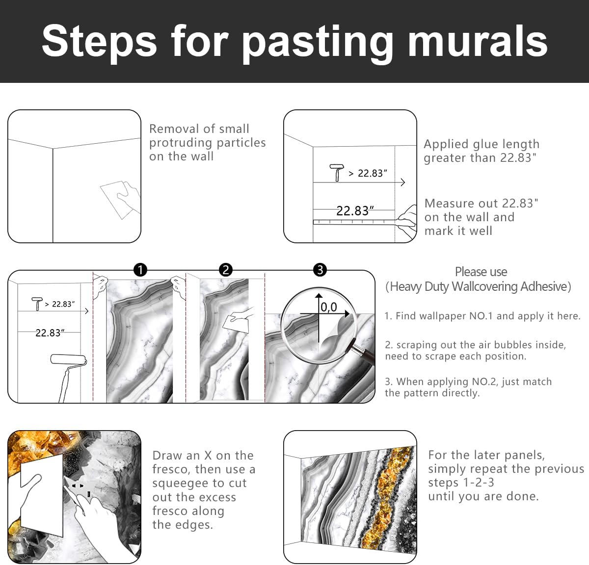 -Black and Gold Marbled Fabric Wallpaper Living Room Abstract Art Bedroom Bathroom Large Wall Mural- 160"x108"๏ผ not Peel and Stick๏ผ