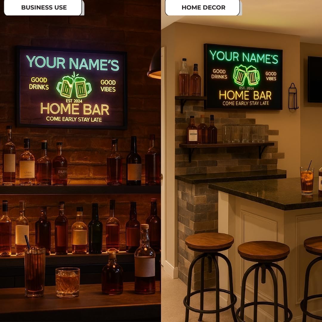Personalized BBQ Neon Sign Custom Bar and Grill Sign Patio LED Lights Backyard Bar Signs for Men Outdoor Lighted Patio Acrylic Table Grilling Kitchen Home Garden Wall Decor