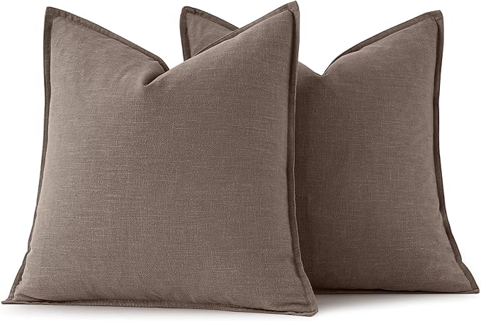 MIULEE Decorative Linen Pillow Covers 20x20 Inch Malt Ball | Boho Farmhouse - Image 6