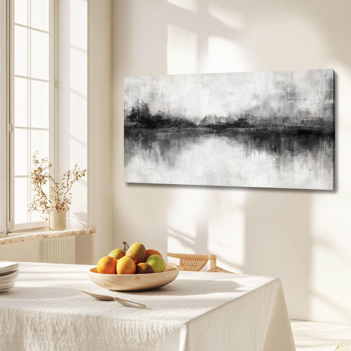 Black And White Wall Art Large Wall Decor Abstract Framed Wall Art Posters for Men Room Vintage Photo Pictures 24"x48"