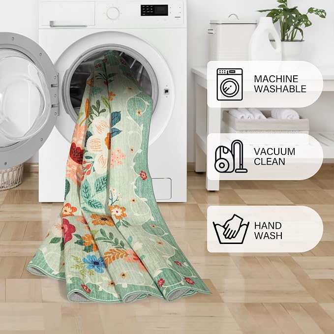 DUKINO 3x12 Washable Runner Rug, Long Hallway Runner Rug Non Slip, Low Pile - Image 7