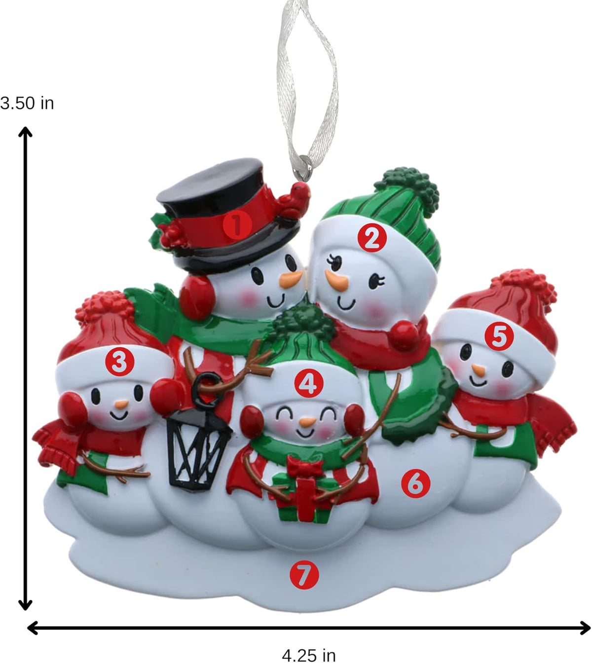 2025 Family Christmas Ornament โ Personalized Ornament for Families โ Custom Snowman Family Ornament โ Holiday Tree Decoration Keepsake Gift (Family of 5)