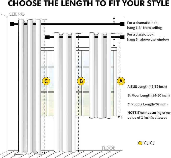MIULEE Blackout Curtains for Bedroom 2 Panels 40 x 72 Inch Long Pure White | - Image 7