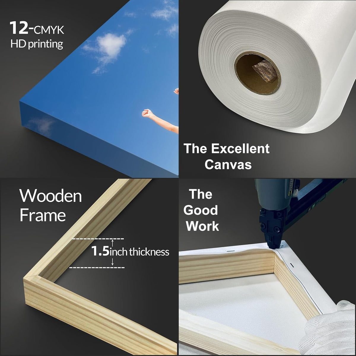 Wewejia Custom Canvas Prints with Your Photos 48x36inch, Upload your Travel Pictures/Photos - Custom Personalized Canvas Photo Gifts Father's Day Mother's Day Wedding Family Baby Pets Home Decor