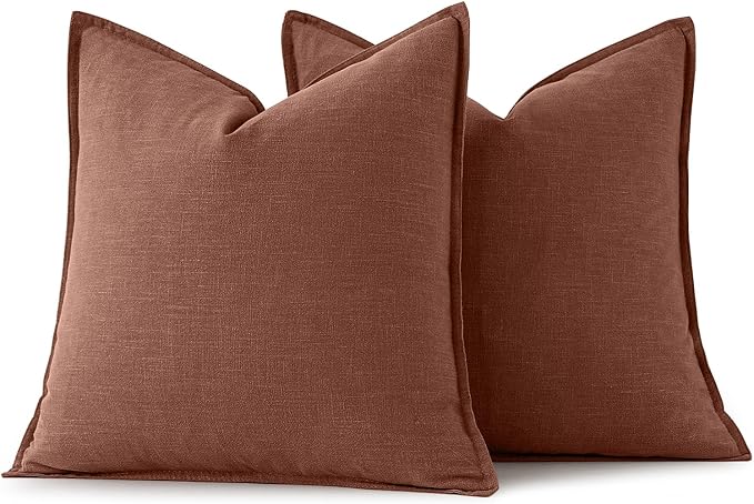 MIULEE Decorative Linen Pillow Covers 18x18 Inch Autumn Glaze | Boho Farmhouse - Image 6