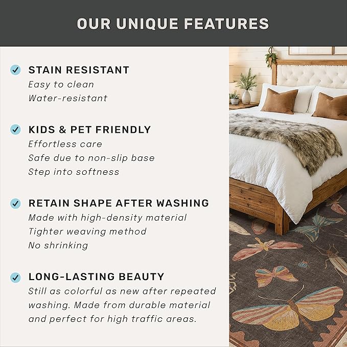 2'6"x8' 8ft Long Hallway Runner Rug, Stain Resistant Non-Slip Kitchen Floor Mats - Image 7