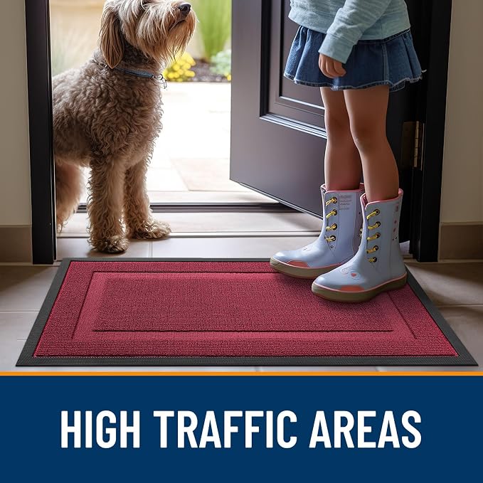 OLANLY Front Door Mat Outside 71x23, All-Season Heavy-Duty Rubber Doormat | - Image 6