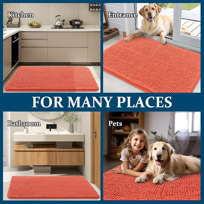 OLANLY Dog Door Mat for Muddy Paws 47x17, Super Absorbent Chenille Mud Mat | - Image 8