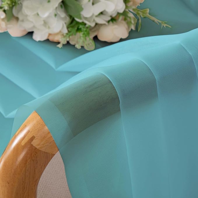 Chyhomenyc Sheer Curtains 36 inch Length 2 Panels Set, Light Filtering Voile - Image 9