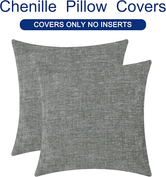 CaliTime Decorative Couch Throw Pillow Covers 20 X 20 Inches Medium Grey | Pack - Image 6