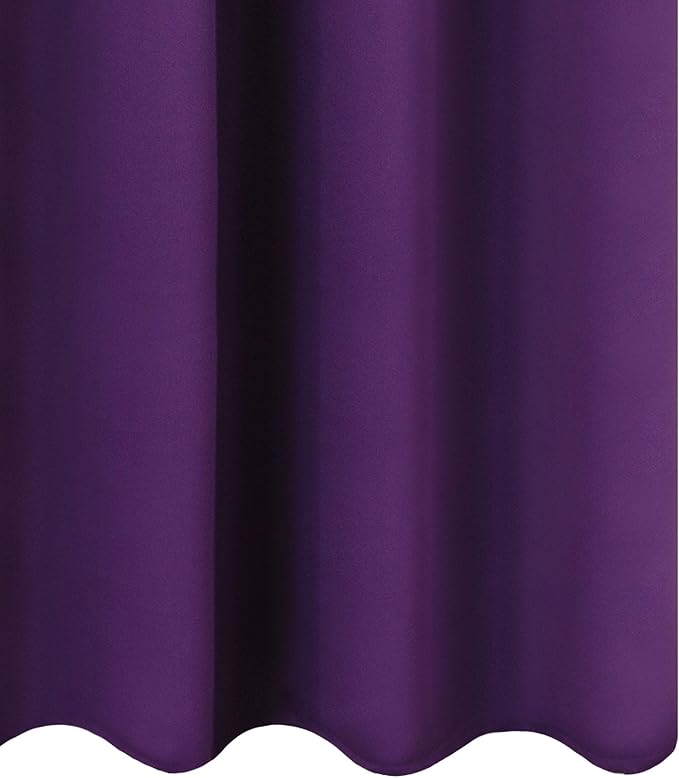 Purple Blackout Curtains 66 x 63 Inch Length/Set of 2 Curtain Panels/Thermal - Image 9