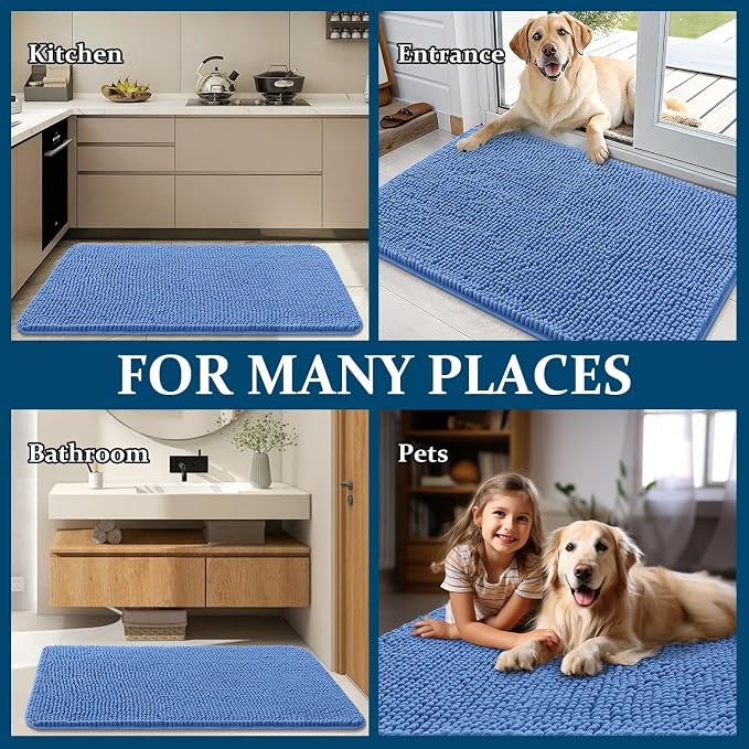 OLANLY Dog Door Mat for Muddy Paws 59x20, Super Absorbent Chenille Mud Mat | - Image 8
