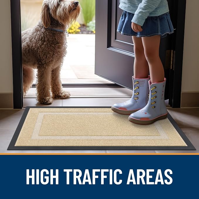 OLANLY Front Door Mat Outside 59x20, All-Season Heavy-Duty Rubber Doormat | - Image 7