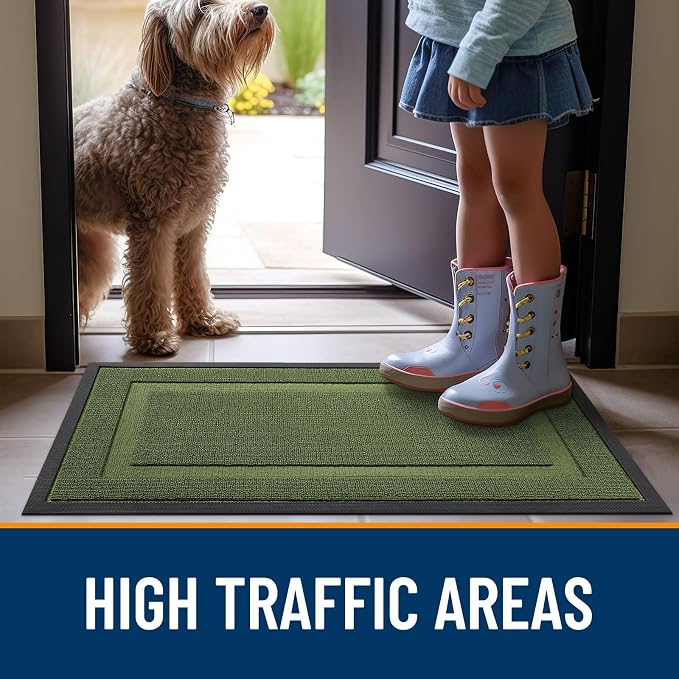 OLANLY Front Door Mat Outside 59x34, All-Season Heavy-Duty Rubber Doormat | - Image 6