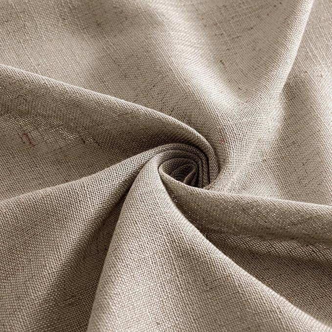 MIULEE Taupe Grey Linen Curtains 52x63 Inch Length 2 Panels - Image 8