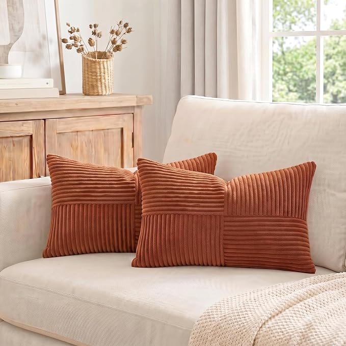 Fancy Homi 2 Packs Rust Lumbar Decorative Throw Pillow Covers 16x28 Inch - Image 7
