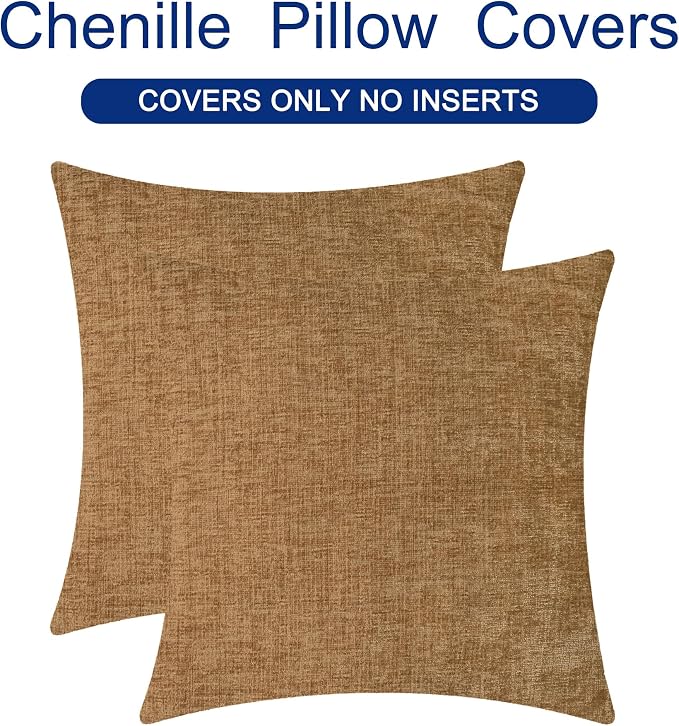 CaliTime Decorative Couch Throw Pillow Covers 24 X 24 Inches Apricot Brown | - Image 6