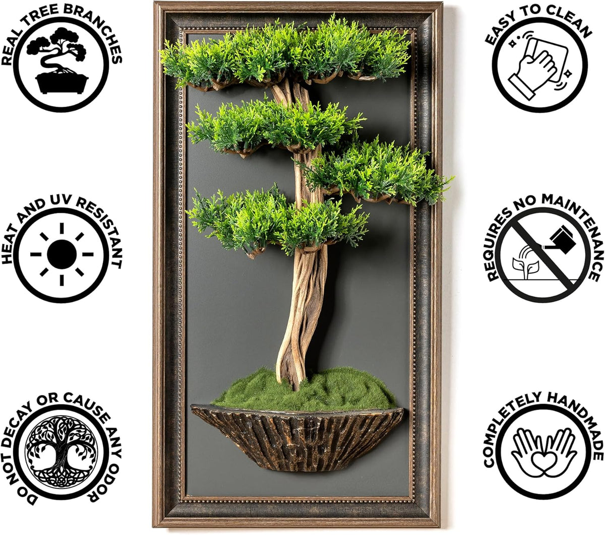 Omnia Artlife Concept Bonsai Art Life Tree Tableau Handmade Wall Art Decor Portrait for Living Room, Bedroom, Office