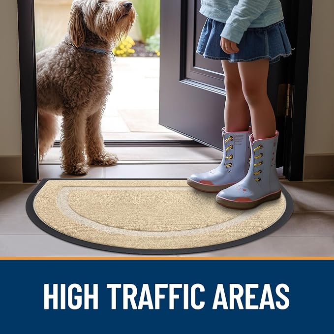 OLANLY Half Circle Front Door Mat Outside 47x23 All-Season Rubber Doormat | - Image 7
