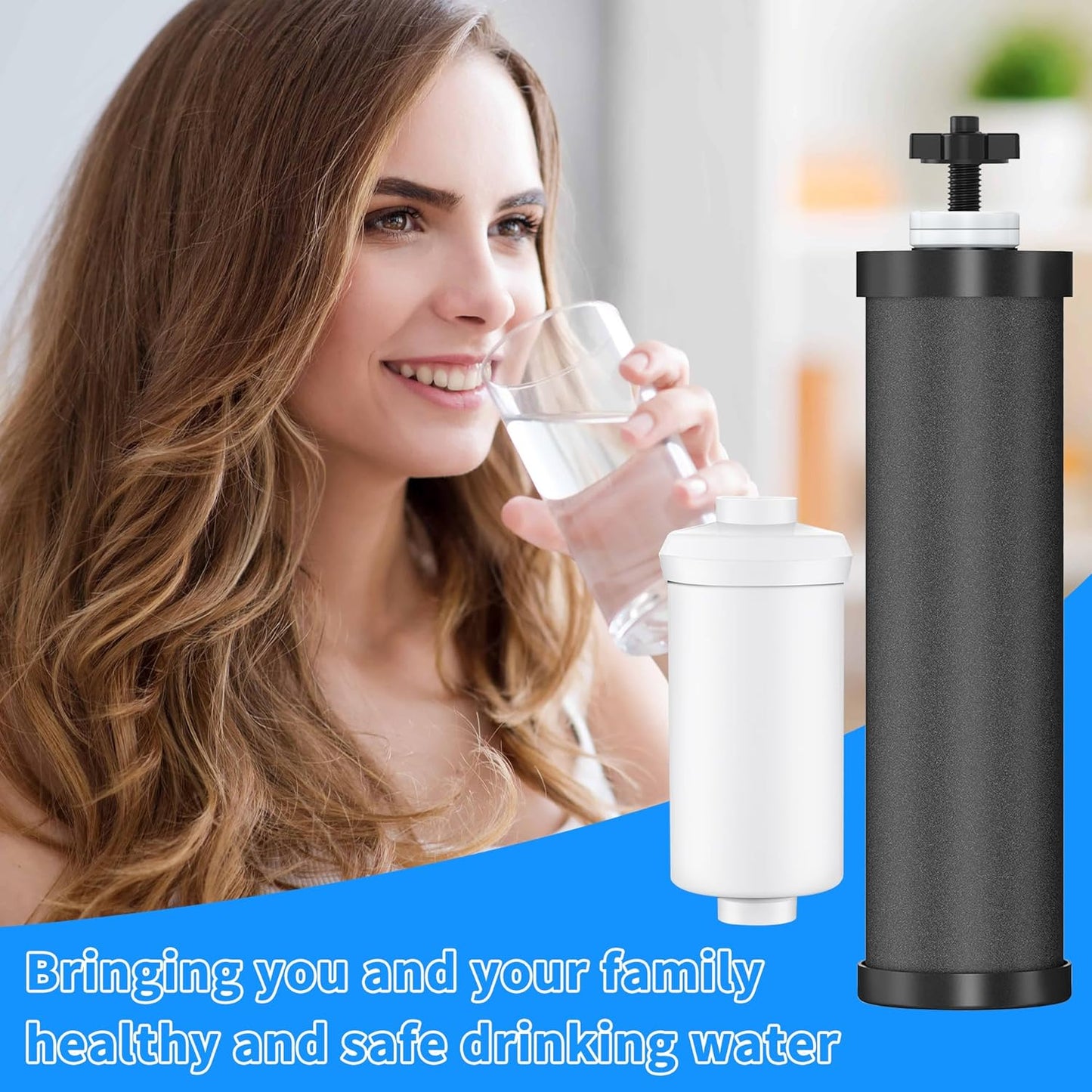 4 Pack Gravity Water Filter Replacement,Gravity Water Filter Replacement for Berkey® BB9-2® Black Filters & PF-2® Fluoride Filters, Compatible with Berkey® Filtration System