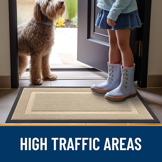 OLANLY Front Door Mat Outside 71x47, All-Season Heavy-Duty Rubber Doormat | - Image 6
