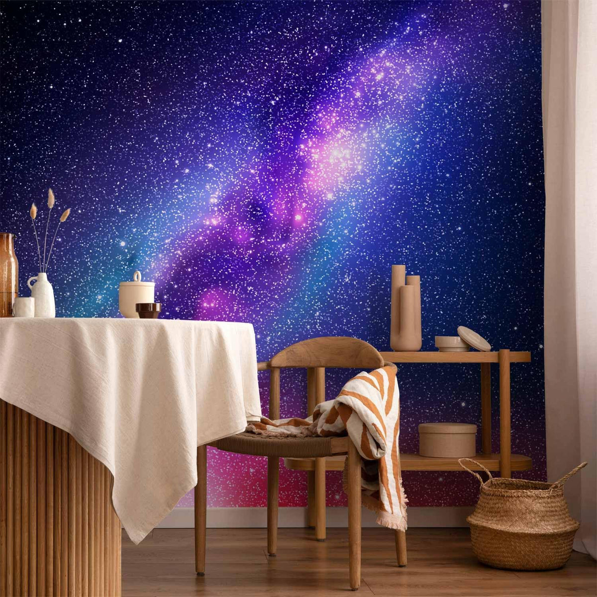 artgeist Wall Mural Galaxy 79x55 in - XXL Non-Woven Wallpaper Fleece Wall Decor Photo Print Picture Image Abstract Space Sky Star Cloud Violet f-C-0487-a-a