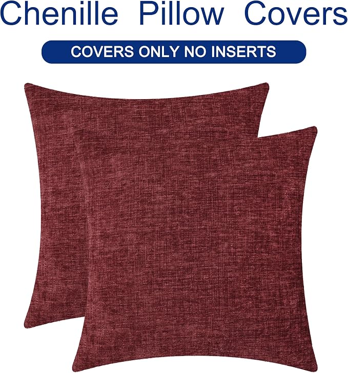 CaliTime Decorative Couch Throw Pillow Covers 26 X 26 Inches Burgundy | Pack of - Image 6