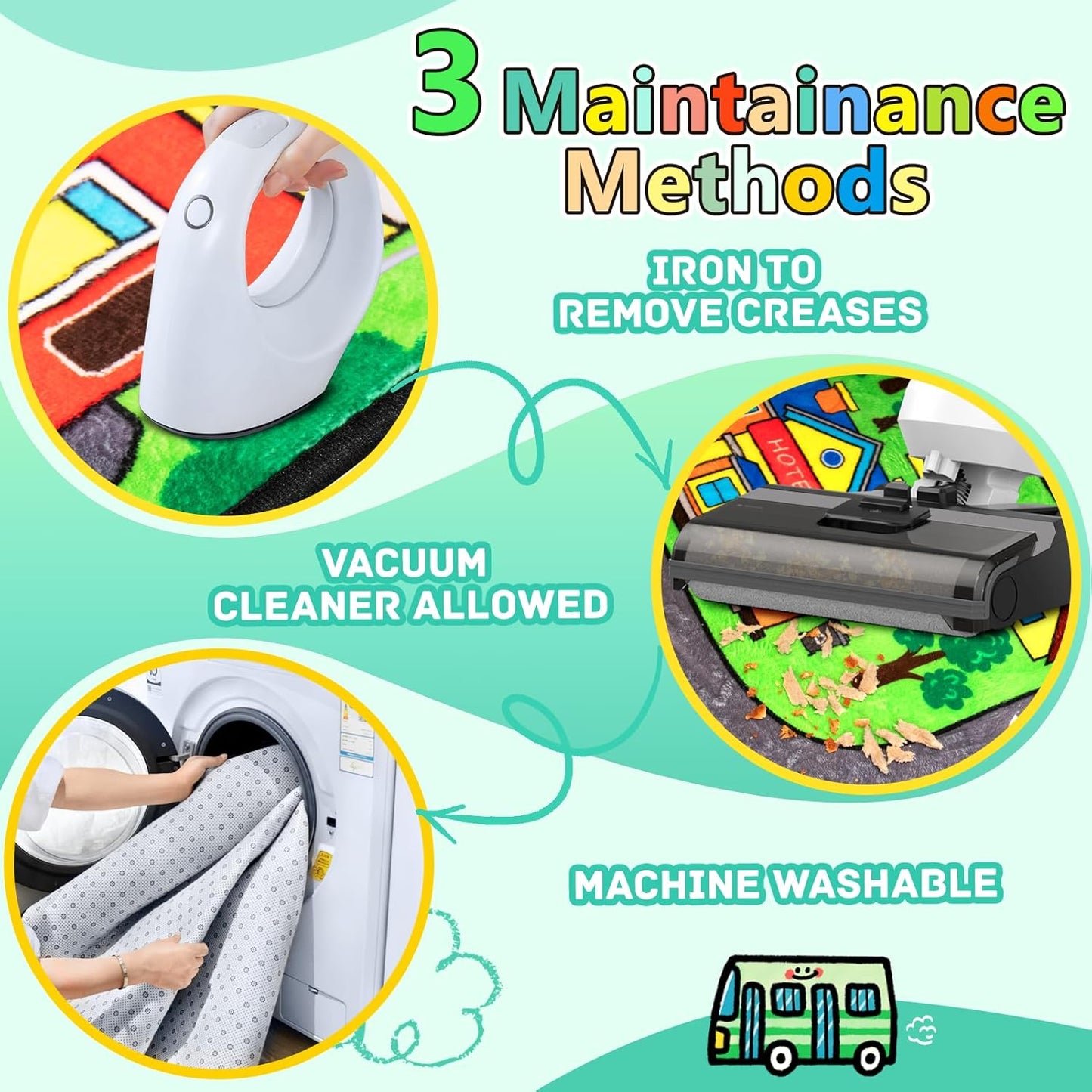 Kids Rug, City Road Rug for Kids,6x9 Ft Car mats for Toy Cars, Realistic Colors Perfect for Children and Baby Play Mat, Non-Slip Classroom Carpet