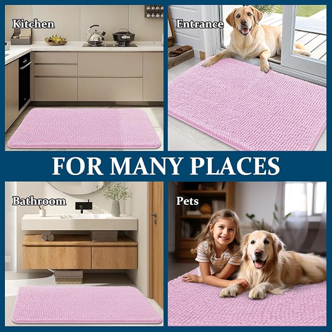 OLANLY Dog Door Mat for Muddy Paws 32x20, Super Absorbent Chenille Mud Mat | - Image 8