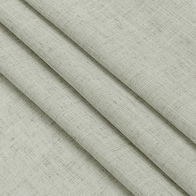 Sage Green Linen Sheer Curtains 54 Inch Length 2 Panel Set Back Tab Rod Pocket - Image 7