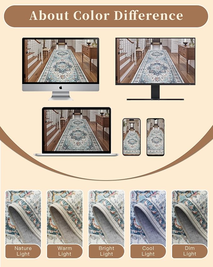 Madane Hallway Runner Rug 3x16 Washable Kitchen Runners Long, Soft Thin - Image 9