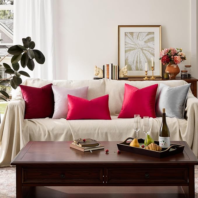 GIGIZAZA Red Pillow Covers 12x20 Decorative Pillows Pack of 2 | Lumbar Throw - Image 6