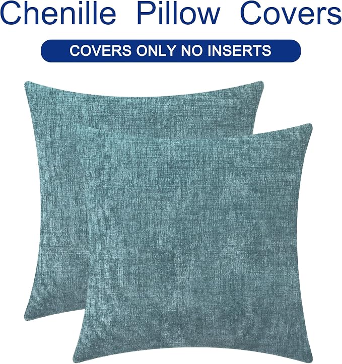 CaliTime Decorative Couch Throw Pillow Covers 18 X 18 Inches Smoke Blue | Pack - Image 6