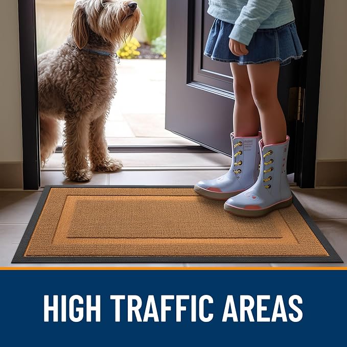 OLANLY Front Door Mat Outside 35x23, All-Season Heavy-Duty Rubber Doormat | - Image 6