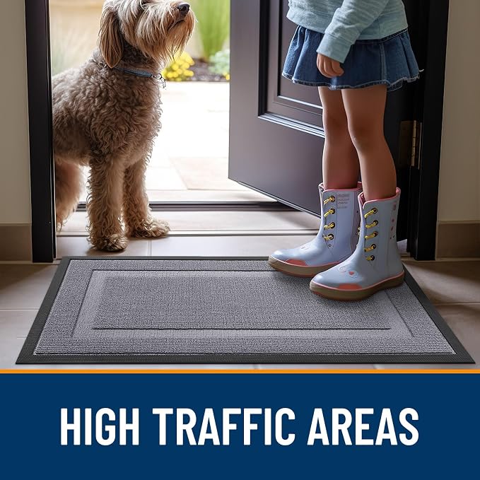 OLANLY Front Door Mat Outside 71x47, All-Season Heavy-Duty Rubber Doormat | - Image 6