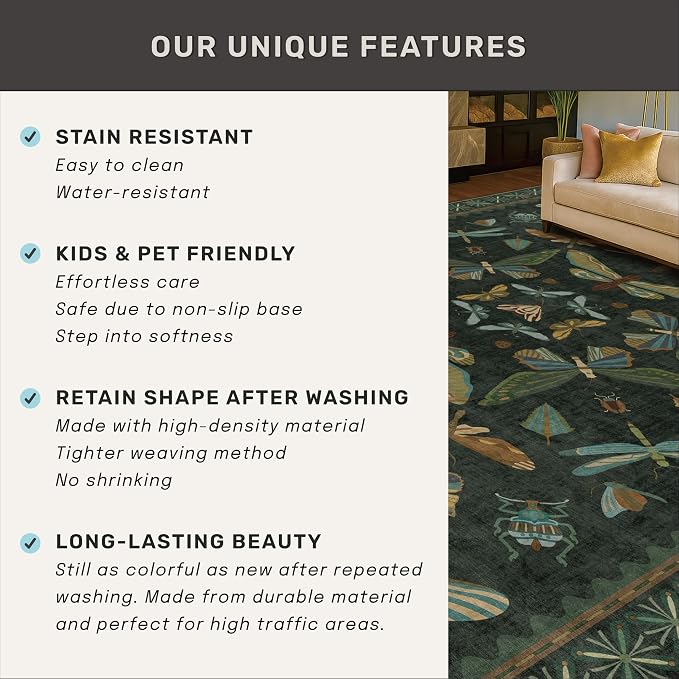 Forest Green Rugs for Living Room - Image 7